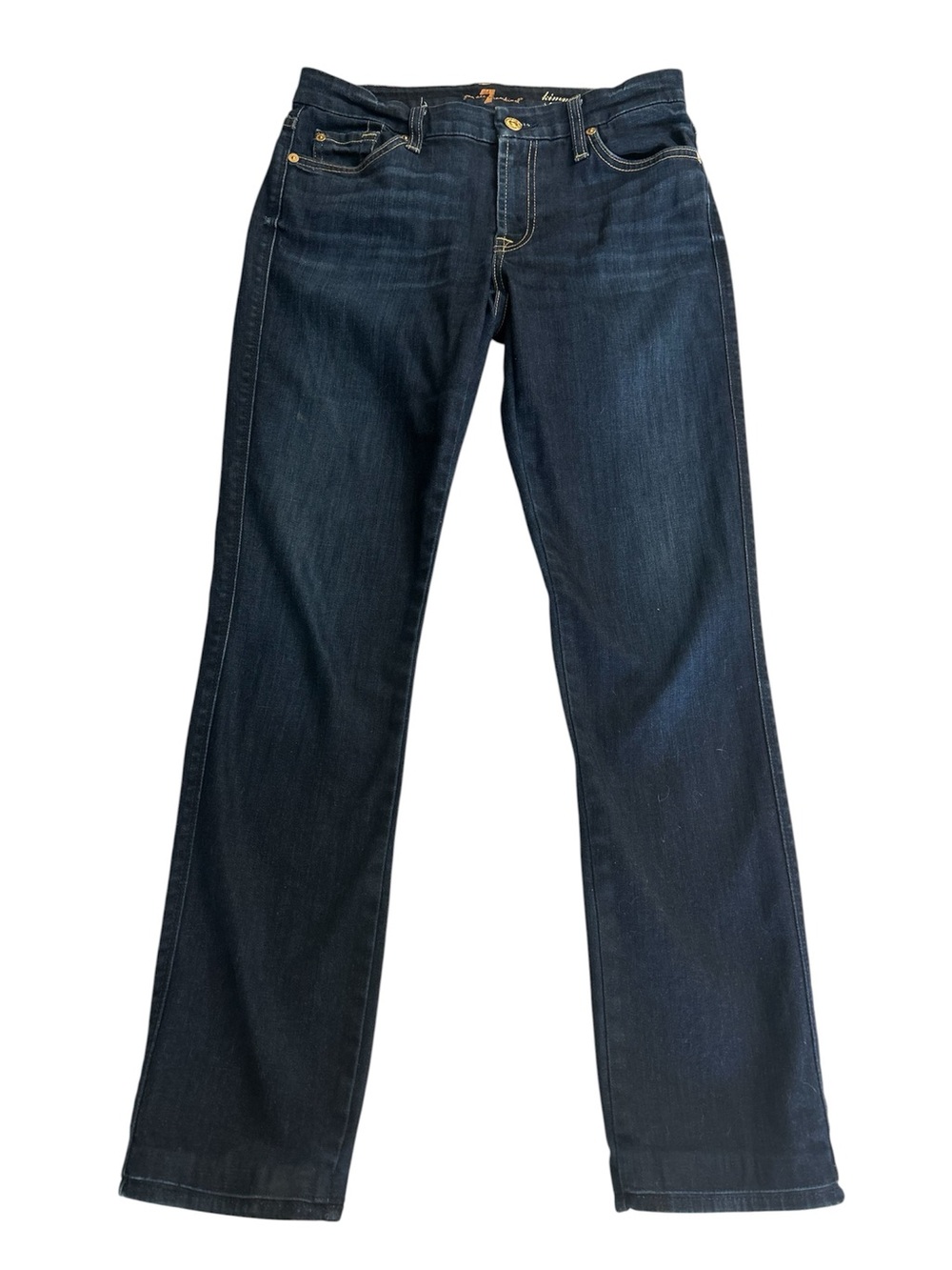 7 For All Mankind Kimmie Straight Leg Jeans Women’s Size 28 Dark Wash Denim USA